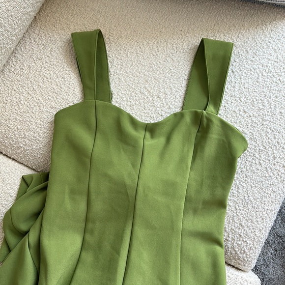 Wide Strap Corset Midi Dress in Green Abercrombie and Fitch - Picture 5 of 5